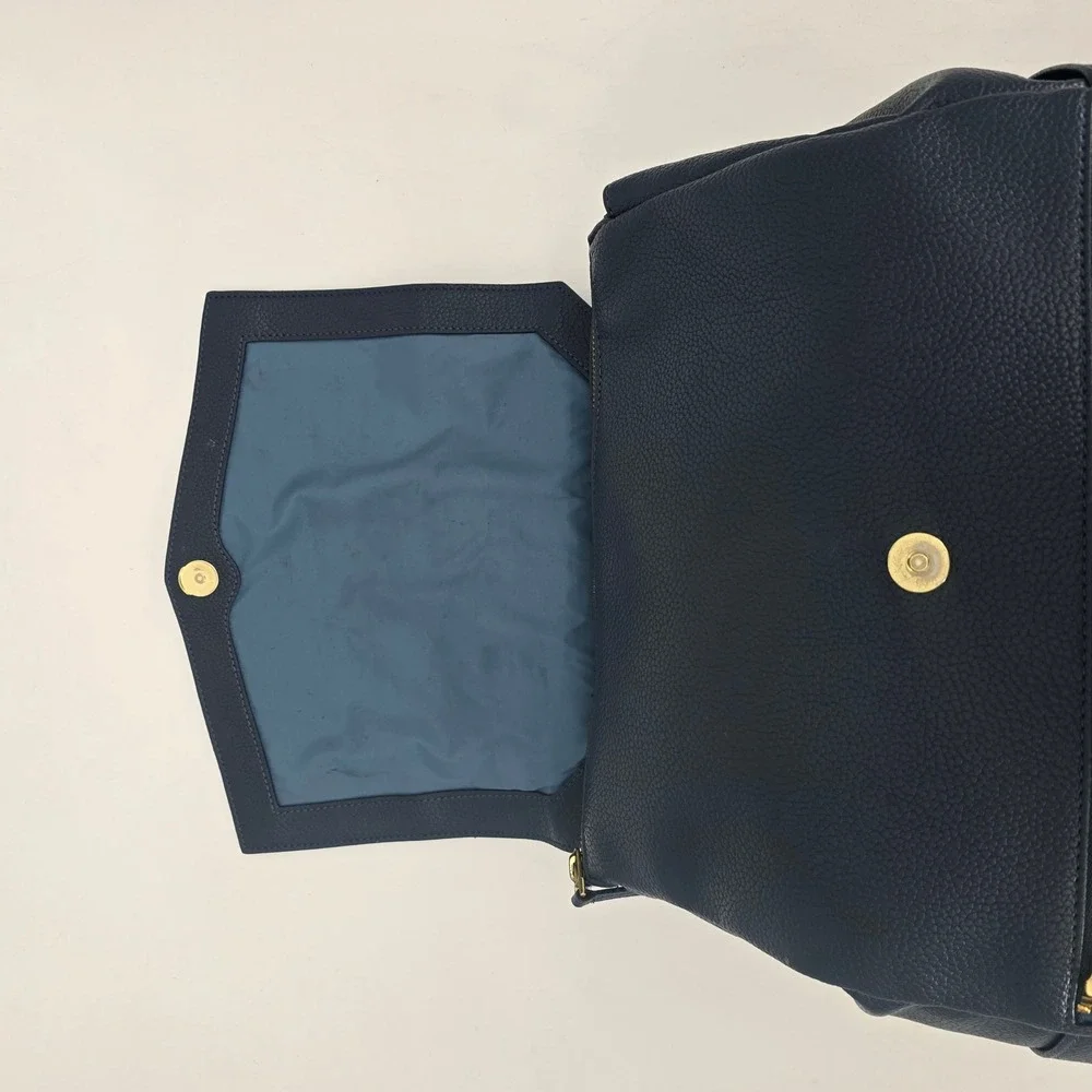 Freshly Picked Classic II Navy Blue Diaper Bag Backpack Gold Hardware Changing